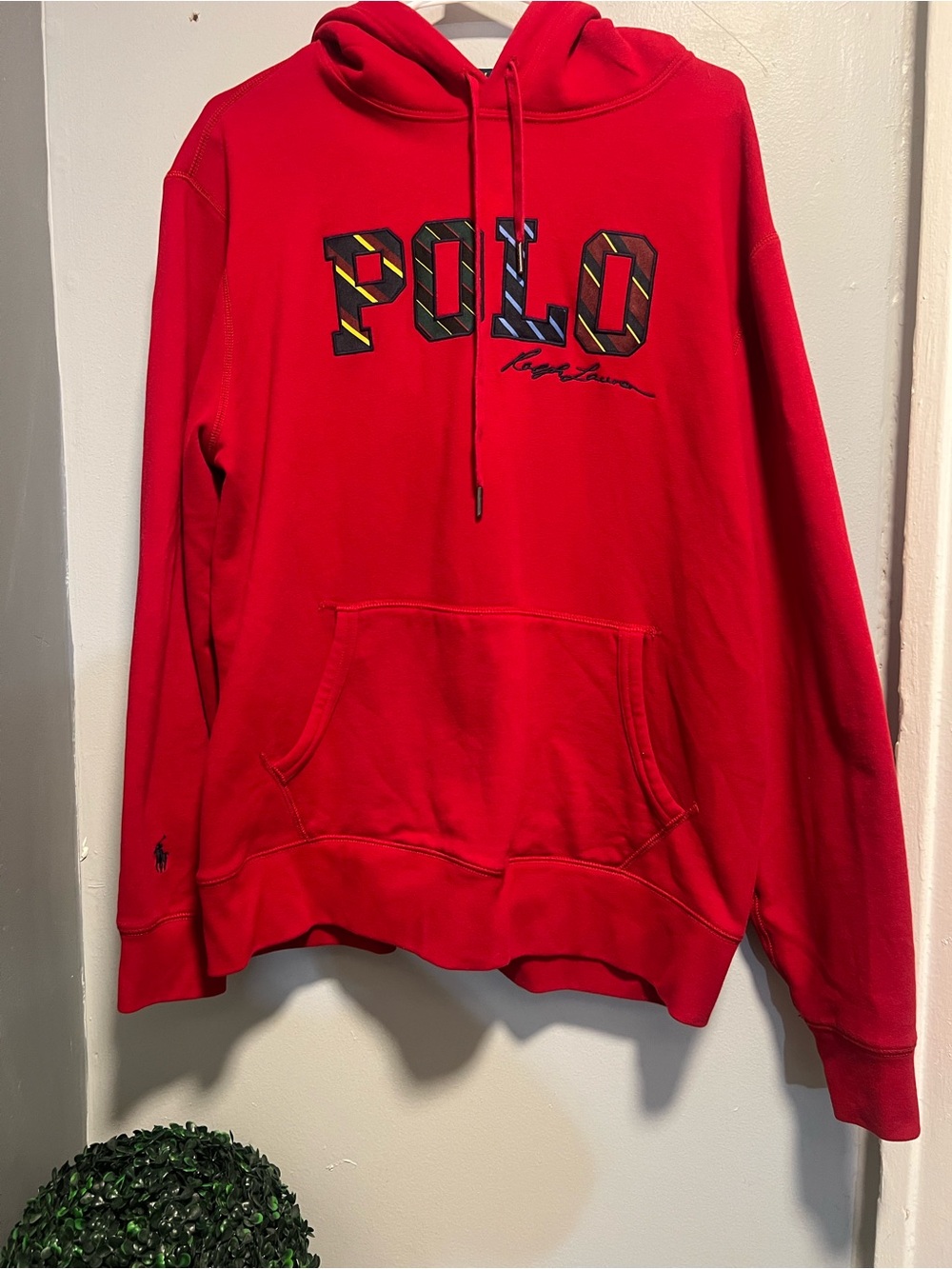 Polo by Ralph Lauren Red Graphic Logo Hoodie size XL